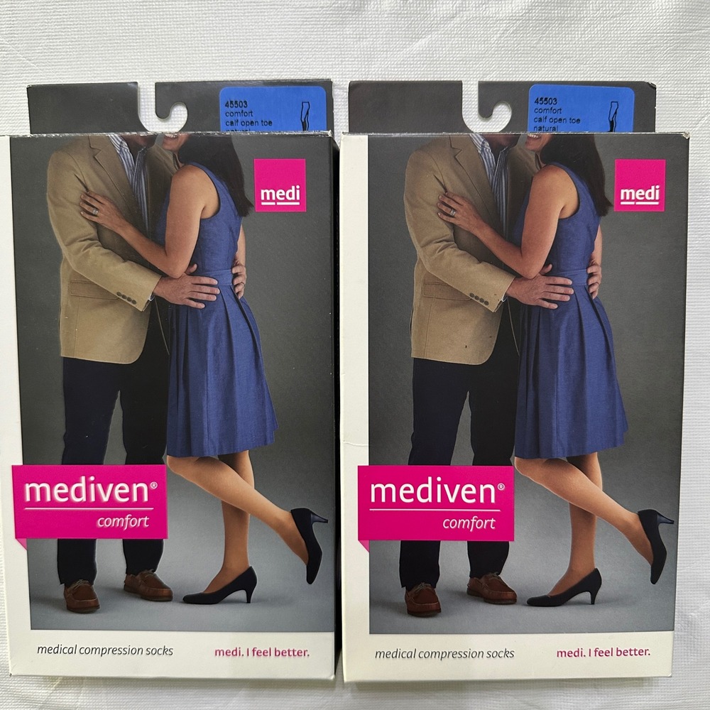Mediven Comfort Compression Socks OT 45503 Unisex Size 3 Natural 15-20mmHg 2pk
